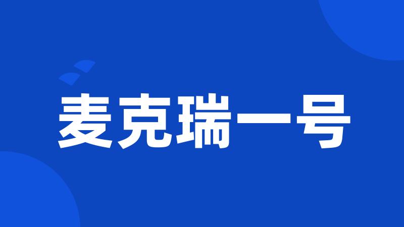 麦克瑞一号