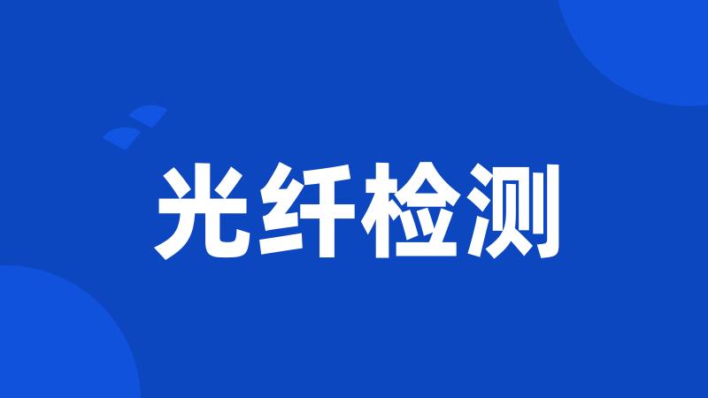 光纤检测