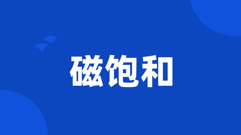 磁饱和