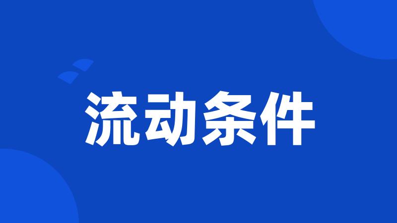 流动条件