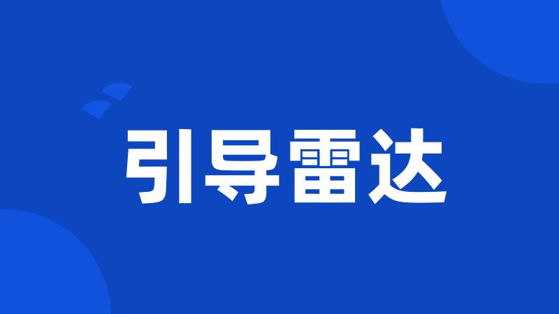 引导雷达