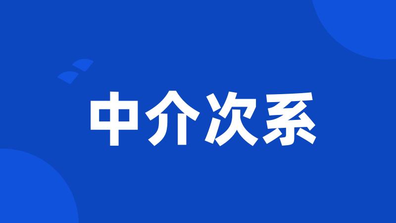中介次系