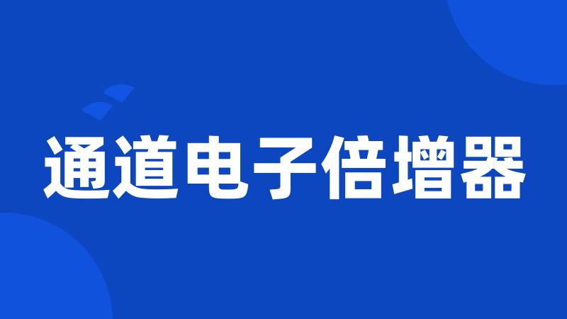 通道电子倍增器