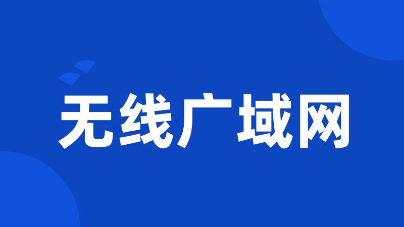 无线广域网