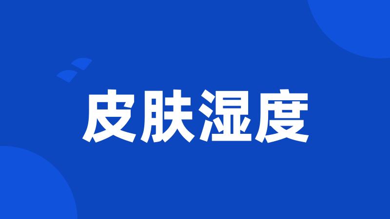 皮肤湿度