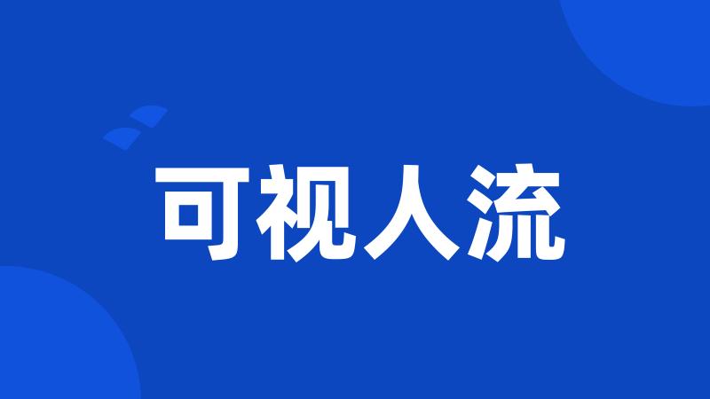 可视人流