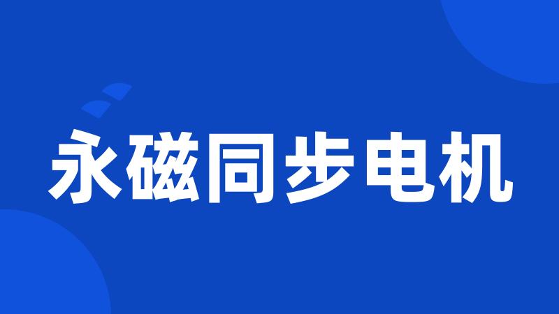 永磁同步电机