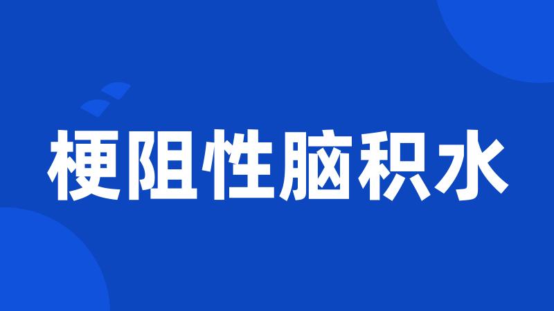 梗阻性脑积水
