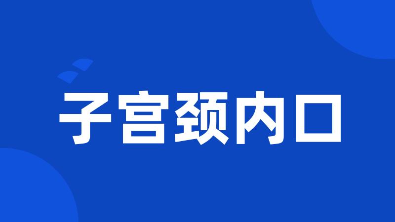 子宫颈内口