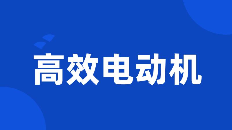 高效电动机