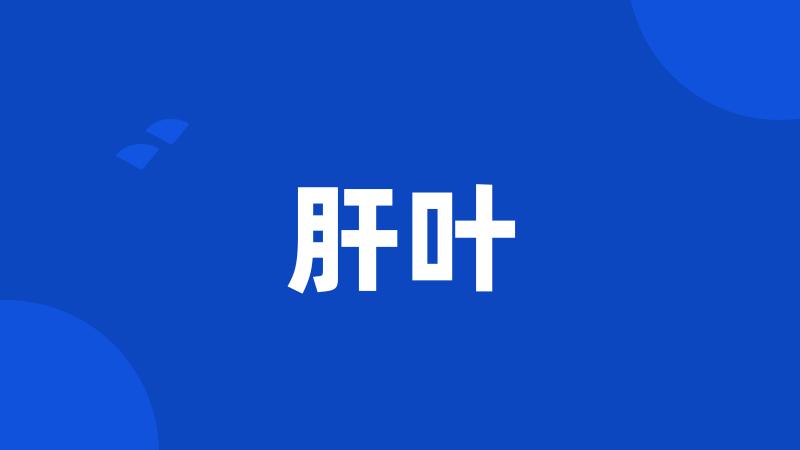 肝叶