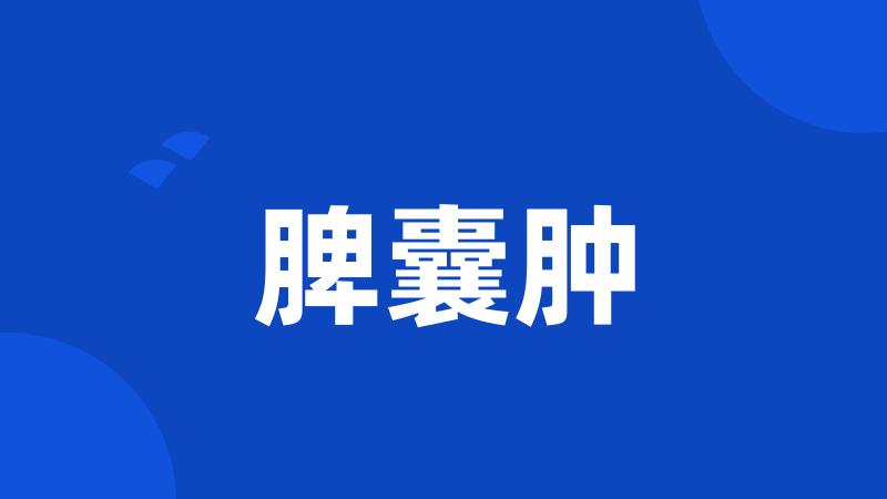 脾囊肿