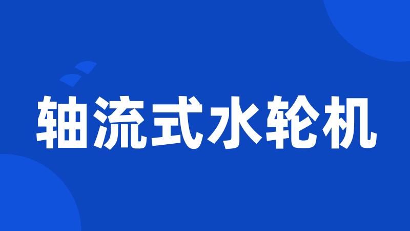 轴流式水轮机