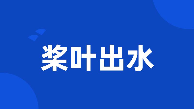 桨叶出水
