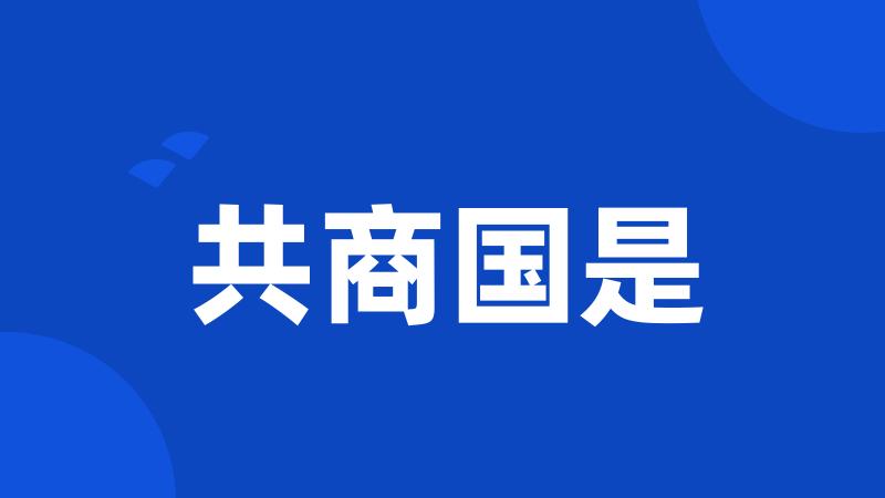 共商国是