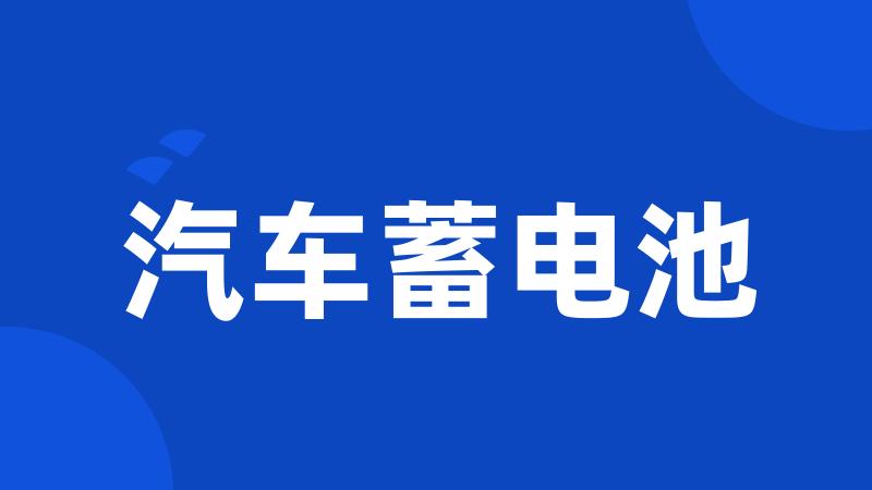 汽车蓄电池