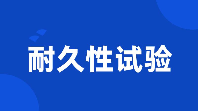 耐久性试验
