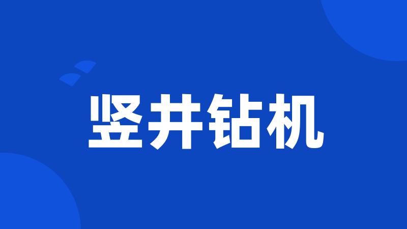 竖井钻机