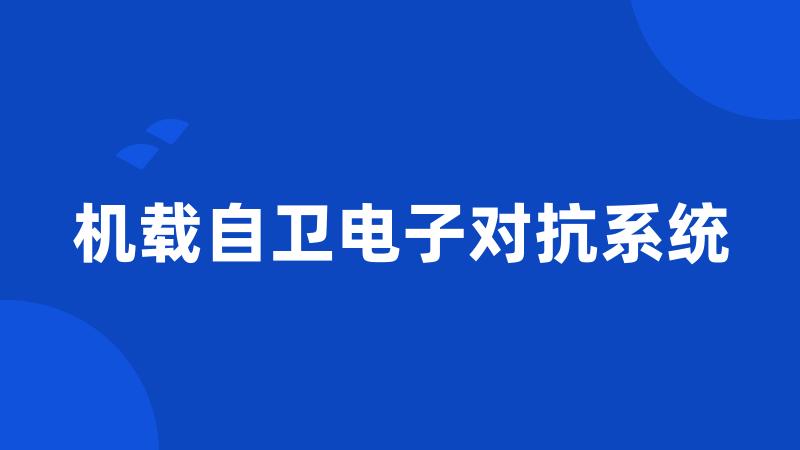 机载自卫电子对抗系统