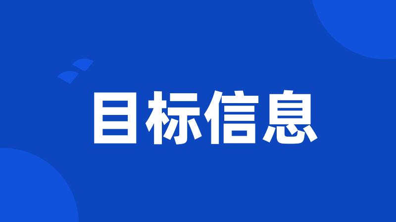目标信息