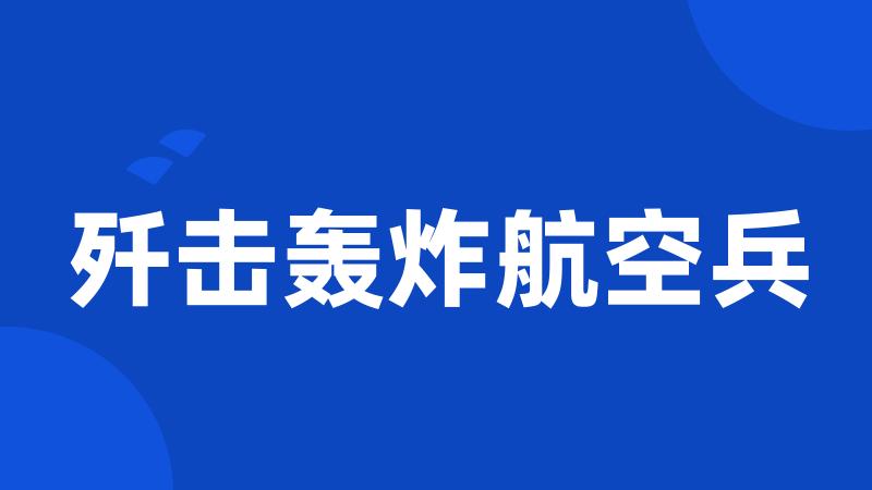 歼击轰炸航空兵