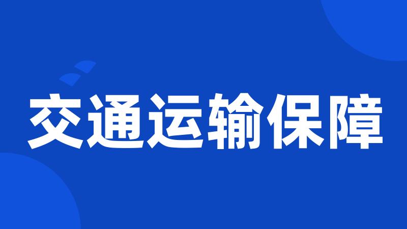 交通运输保障