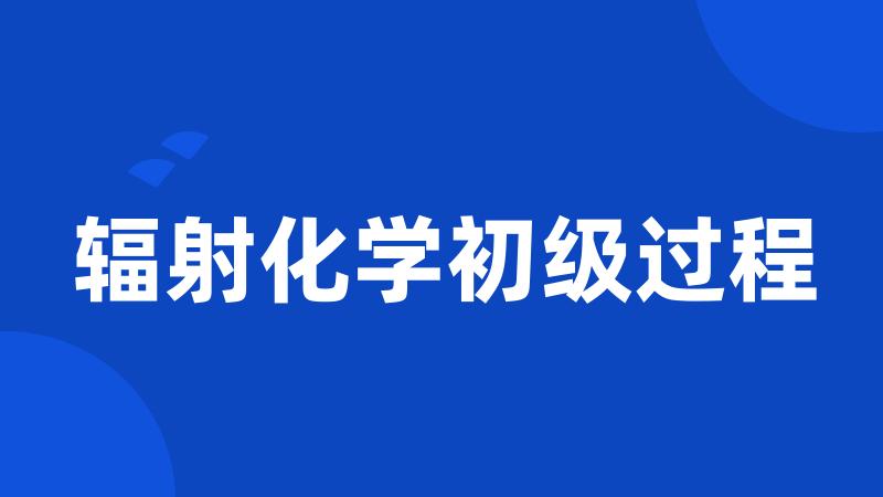 辐射化学初级过程