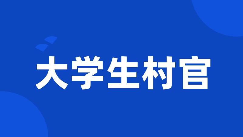 大学生村官