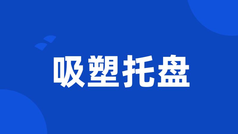 吸塑托盘