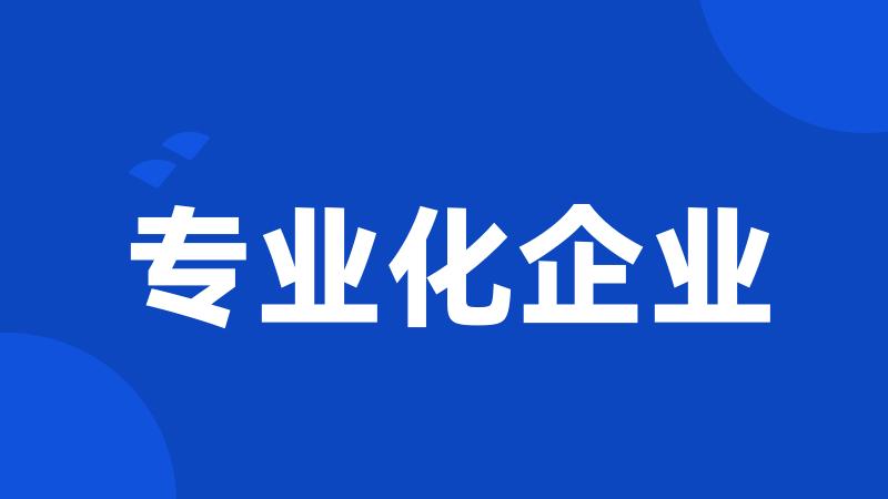 专业化企业