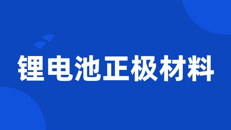 锂电池正极材料