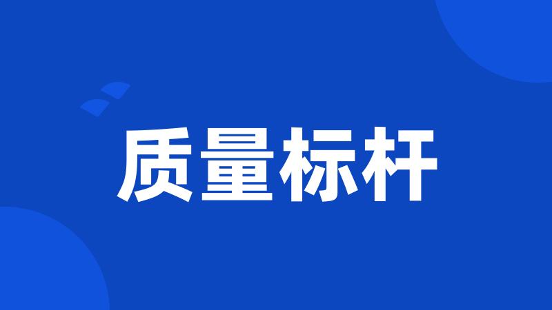质量标杆