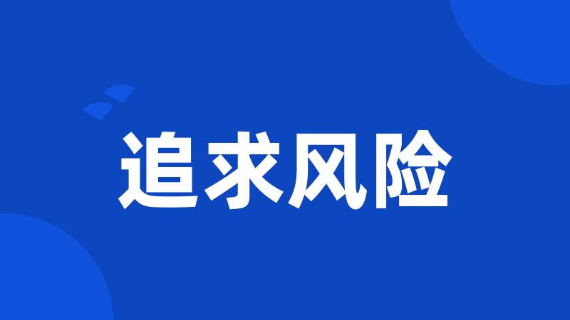 追求风险