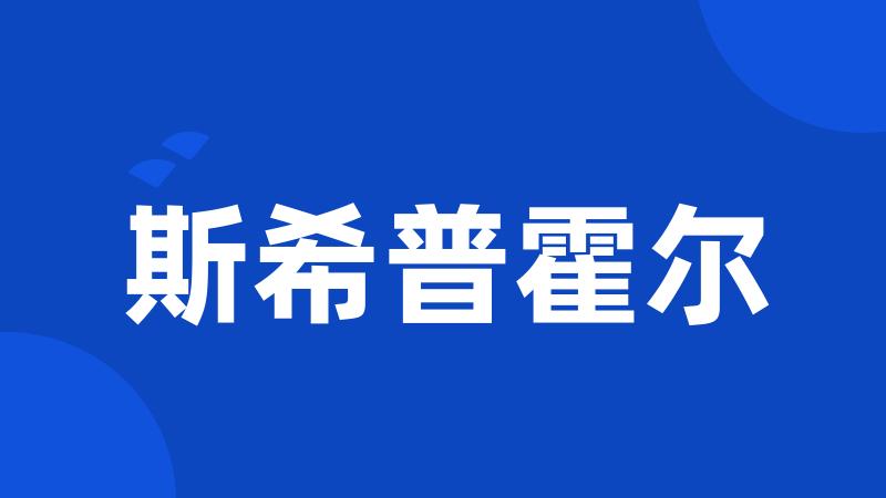 斯希普霍尔