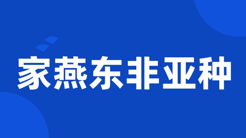 家燕东非亚种