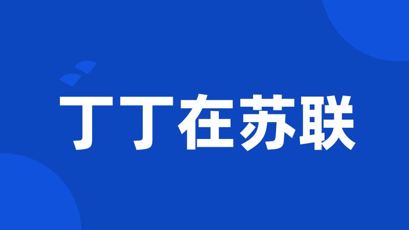 丁丁在苏联