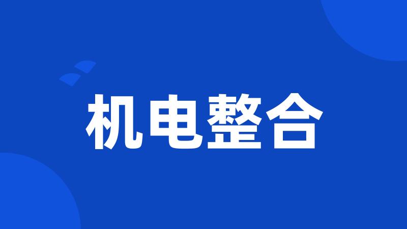 机电整合