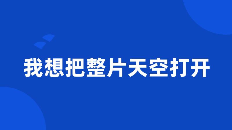 我想把整片天空打开