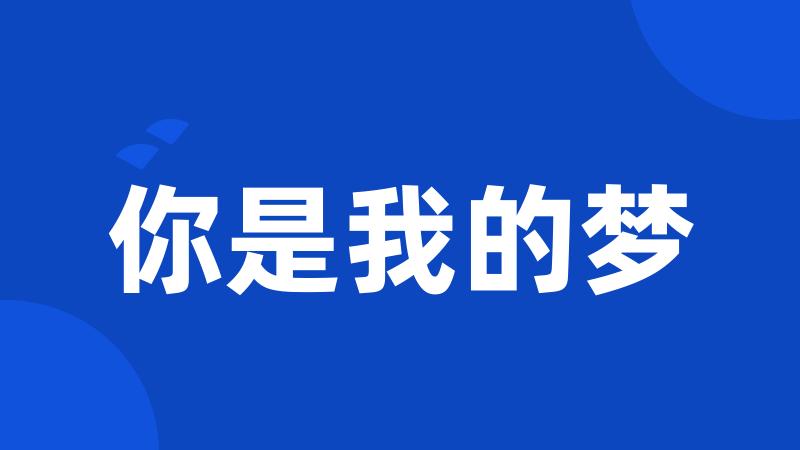 你是我的梦