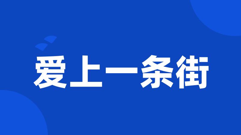 爱上一条街