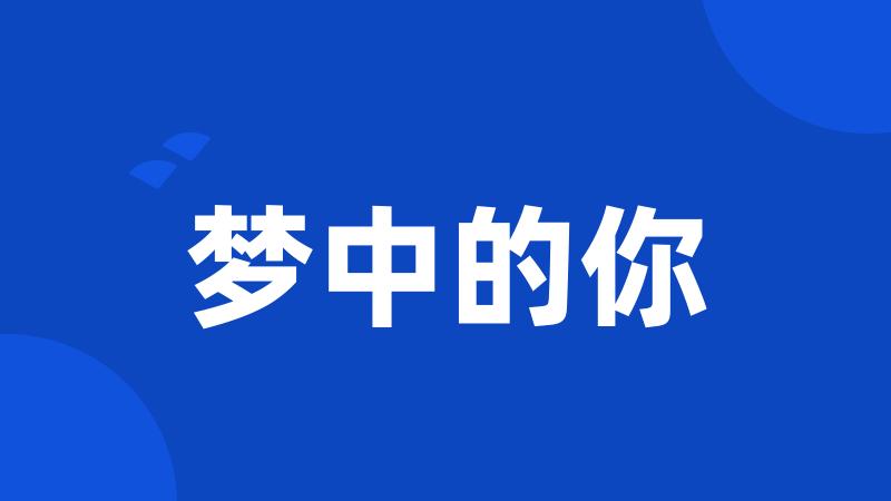 梦中的你