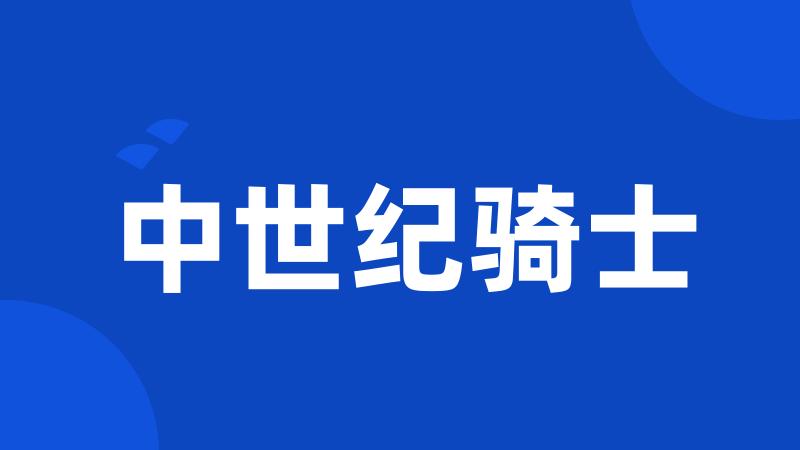 中世纪骑士