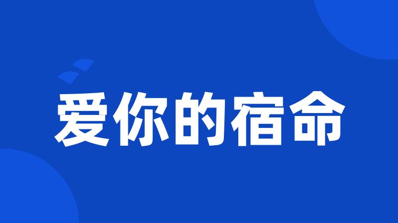爱你的宿命