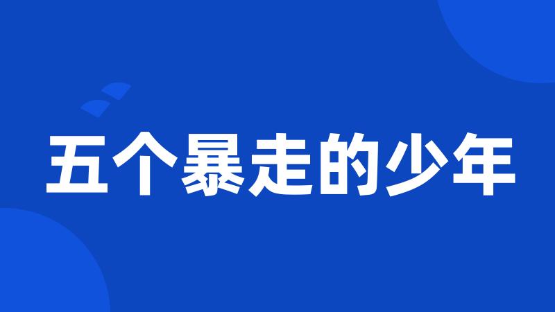 五个暴走的少年
