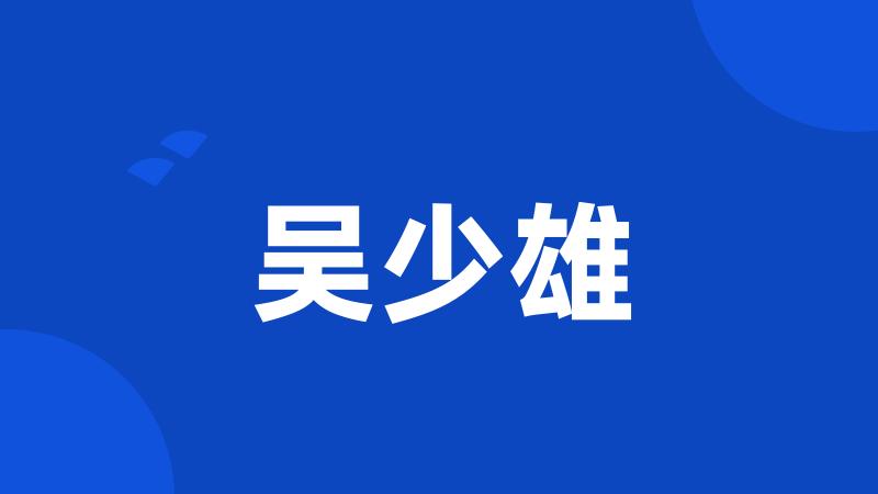 吴少雄