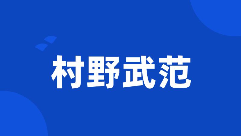 村野武范