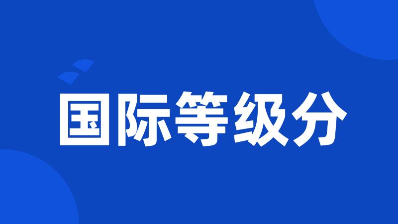 国际等级分