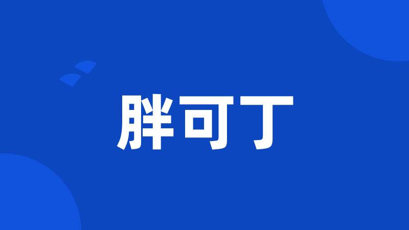 胖可丁