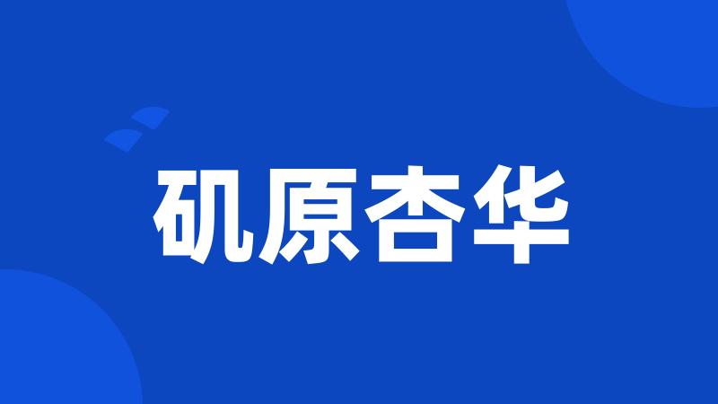 矶原杏华