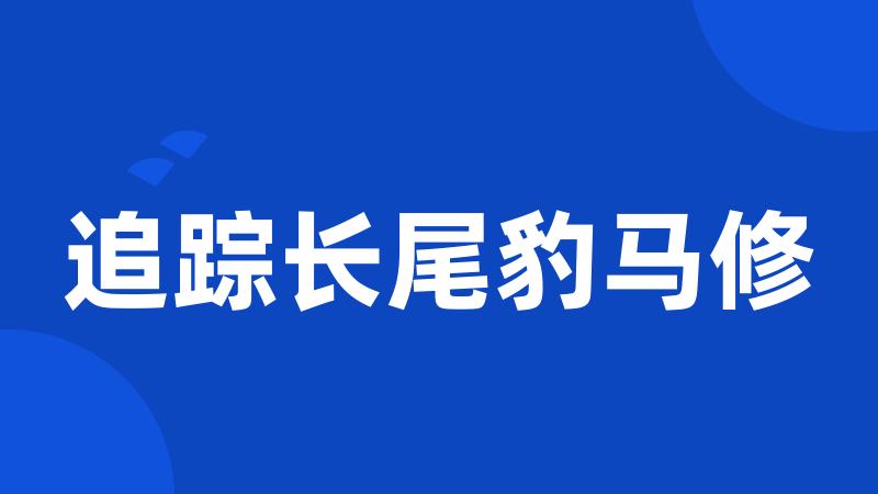 追踪长尾豹马修